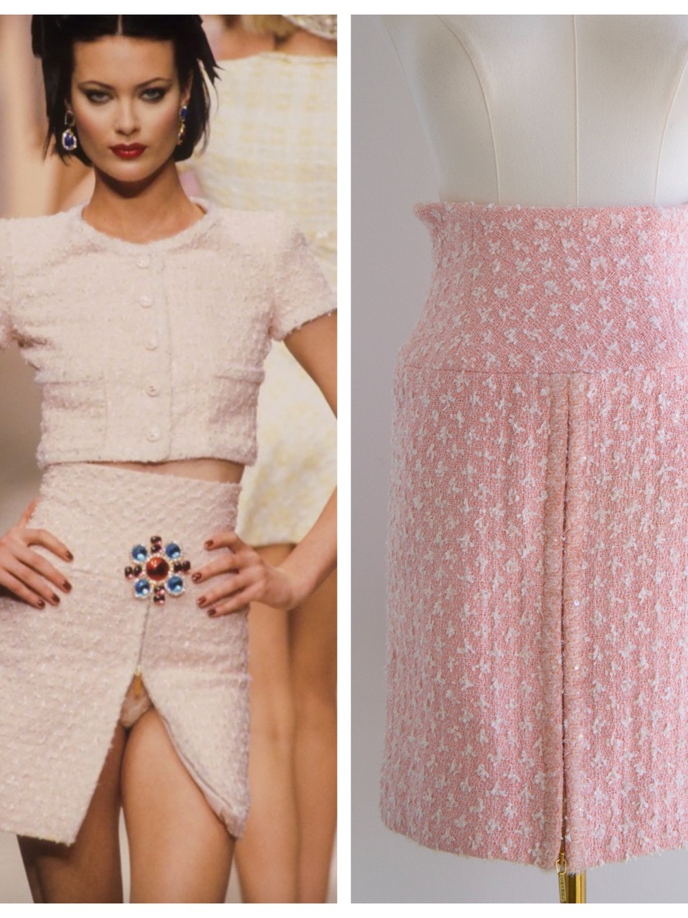 Chanel Vintage Spring/Summer 1995 95P Barbie Pink Tweed Mini Skirt